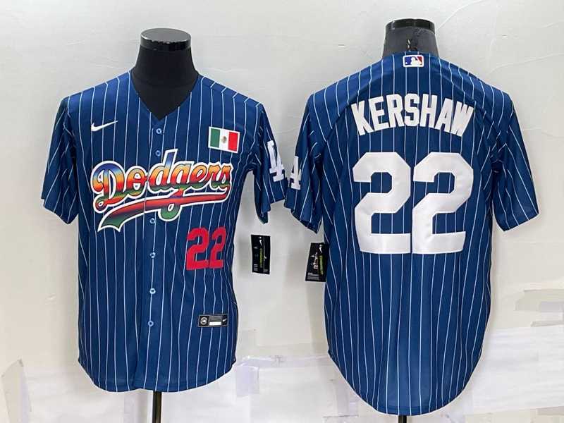 Los Angeles Dodgers #22 Clayton Kershaw Number Rainbow Blue Red Pinstripe Mexico Cool Base Nike Jersey,We sell and wholesale Los Angeles Dodgers #22 Clayton Kershaw Number Rainbow Blue Red Pinstripe Mexico Cool Base Nike Jersey on line form chian!